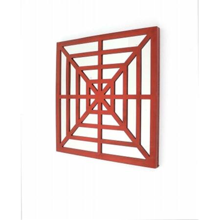 TETON HOME Square Mirror Wall Decor - Red WD-104